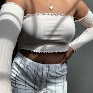 Baby Pink Long Sleeve Tube Top